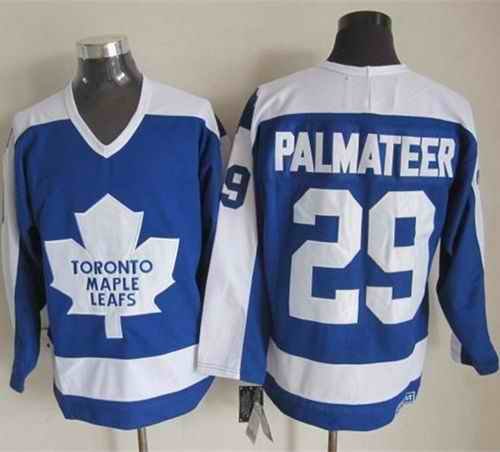 Maple Leafs #29 Mike Palmateer Blue/White CCM Throwback Stitched NHL Jersey