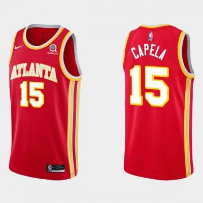 Men's Atlanta Hawks #15 Clint Capela Red Stitched NBA Jersey