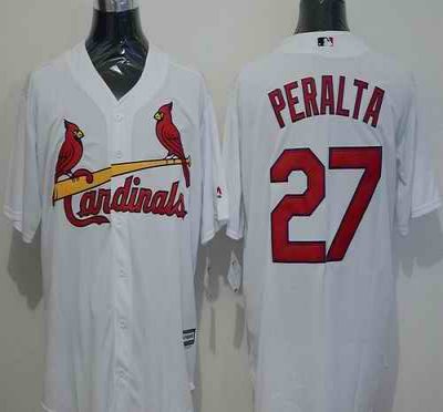 Cardinals #27 Jhonny Peralta White New Cool Base Stitched MLB Jersey