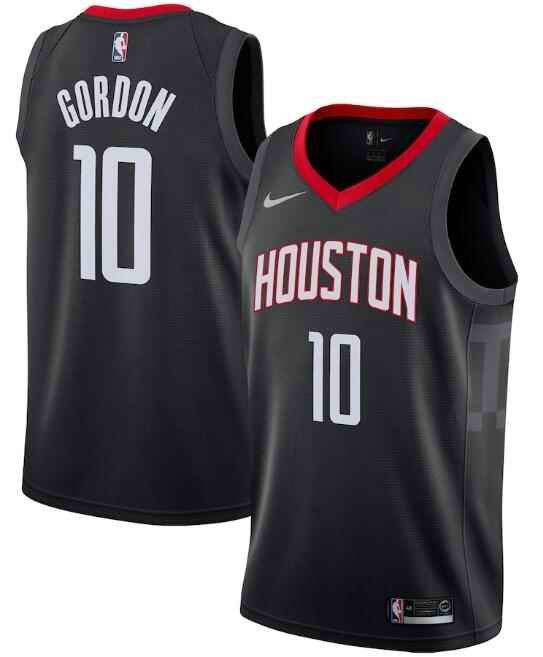 Men's Houston Rockets #10 Eric Gordon Black Statement Edition Swingman Stitched Jersey