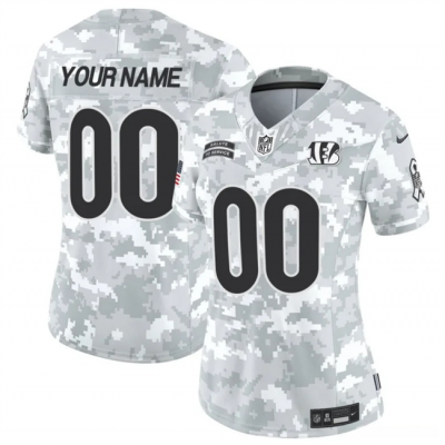 Women's Cincinnati Bengals Active Player Custom 2024 F.U.S.E Arctic Camo Salute to Service Limited Stitched Football Jersey(Run Small)