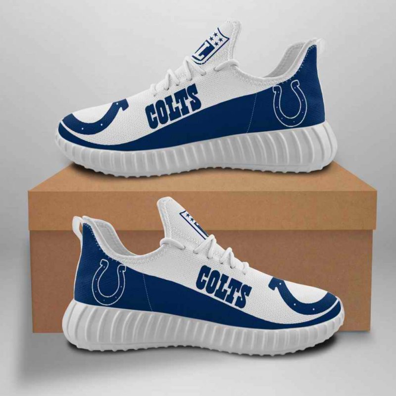 Men's NFL Indianapolis Colts Mesh Knit Sneakers/Shoes 005