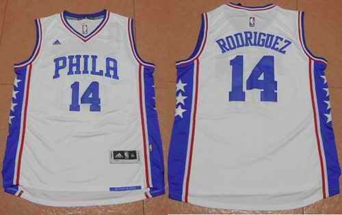 76ers #14 Sergio Rodriguez White Stitched NBA Jersey