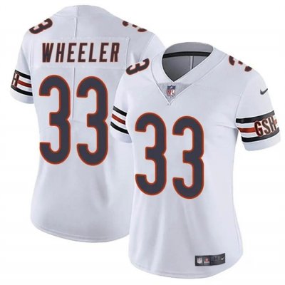 Women's Chicago Bears #33 Ian Wheeler White 2024 Vapor Stitched Jersey(Run Small)