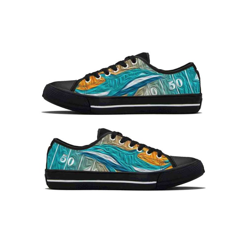 Men's Miami Dolphins Low Top Canvas Sneakers 003