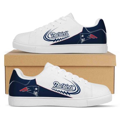 Women's New England Patriots Low Top Leather Sneakers 003