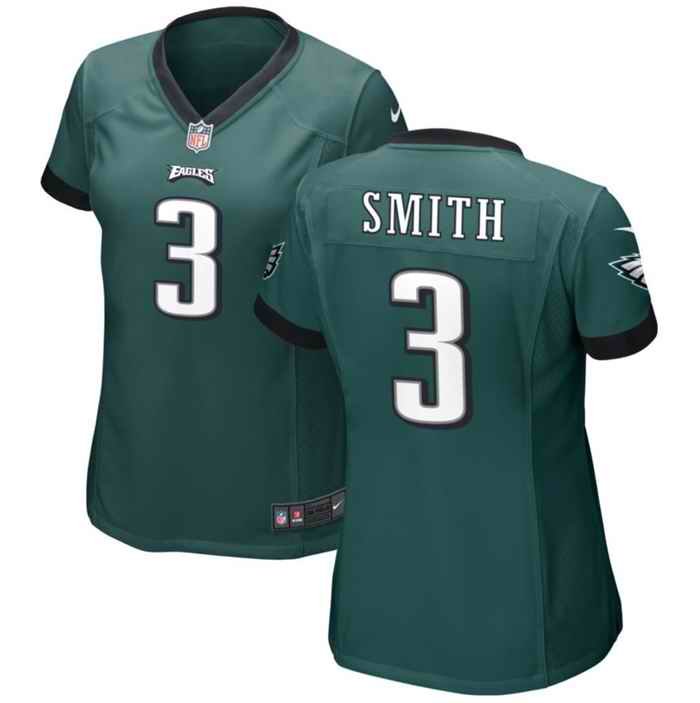 Women's Philadelphia Eagles #3 Nolan Smith Green 2023 Draft Stitched Football Jersey(Run Small)