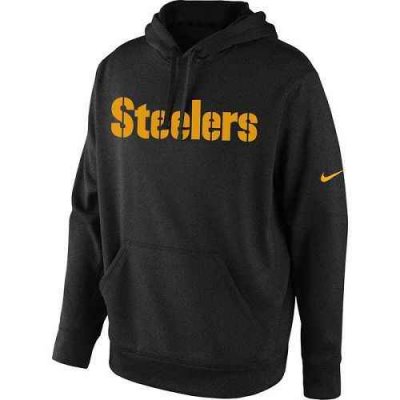 Men's Pittsburgh Steelers Nike Black KO Wordmark Performance Hoodie