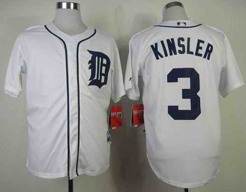 Tigers #3 Ian Kinsler White Cool Base Stitched MLB Jersey