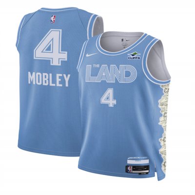 Men's Cleveland Cavaliers #4 Evan Mobley Light Blue 2024/25 City Edition Stitched Jersey