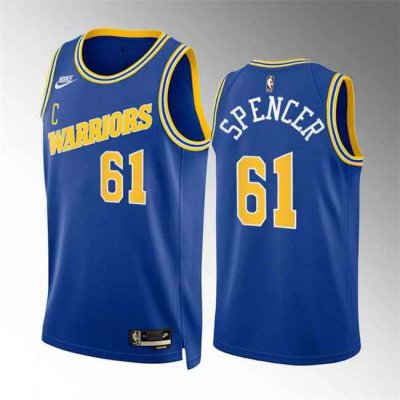 Men's Golden State Warriors #61 Pat Spencer Blue Classic Edition Stitched Basketball Jersey