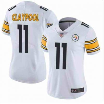 Women's Pittsburgh Steelers #11 Chase Claypool White Vapor Untouchaable Limited Stitched Jersey(Run Small)