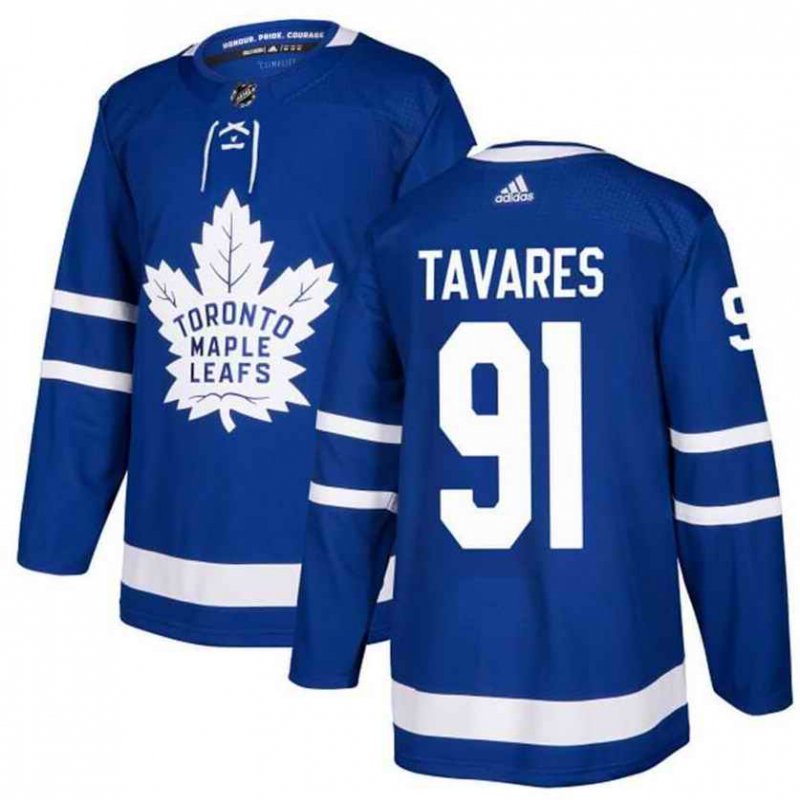 Men's Adidas Toronto Maple Leafs #91 John Tavares Blue Stitched NHL Jersey