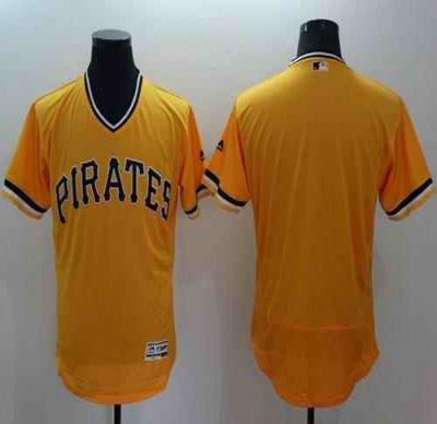 Pirates Blank Gold Flexbase Authentic Collection Stitched MLB Jersey