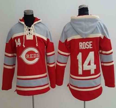 Reds #14 Pete Rose Red Sawyer Hooded Sweatshirt MLB Hoodie