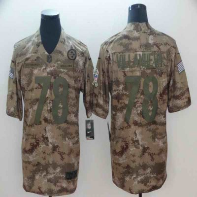 Men's Pittsburgh Steelers #78 Alejandro Villanueva 2018 Camo Salute to Service Limited Stitched NFL Jersey