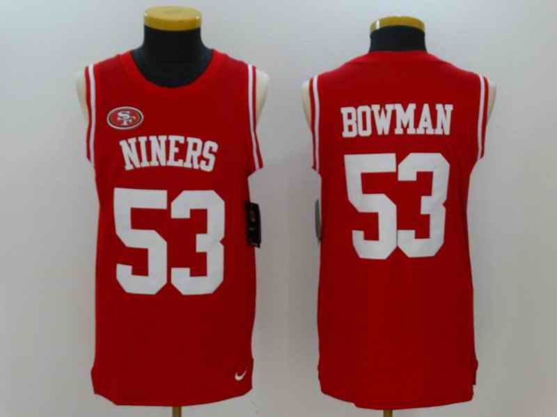 Men's Nike San Francisco 49ers #53 NaVorro Bowman Red Team Color Stitched NFL Limited Tank Top Jersey