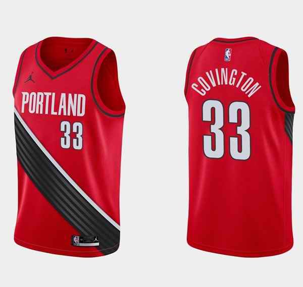 Men's Portland Trail Blazers #33 Robert Covington Red Statement Edition Stitched Basketball Jersey