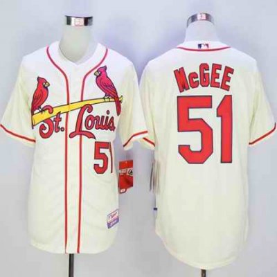 Cardinals #51 Willie McGee Cream Cool Base Stitched MLB Jersey