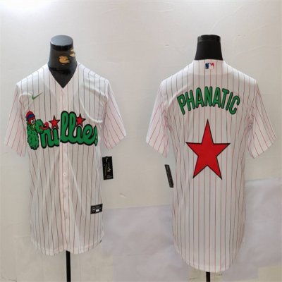 Men's Philadelphia Phillies Phanatic White/Green Cool Base Stitched Jersey