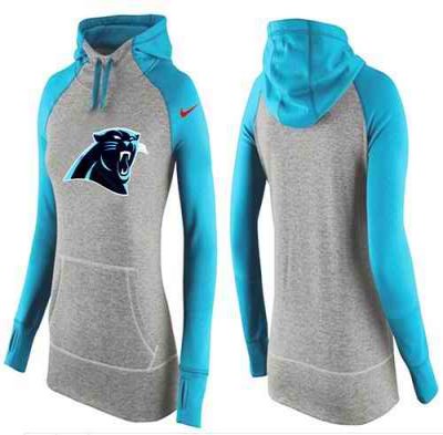 Women's Nike Carolina Panthers Performance Hoodie Grey & Light Blue_2