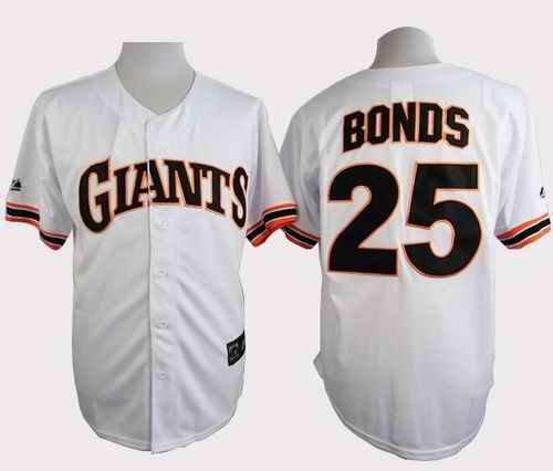 Giants #25 Barry Bonds White 1989 Turn Back The Clock Stitched MLB Jersey