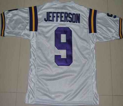 LSU Tigers #9 Jordan Jefferson White Stitched NCAA Jersey