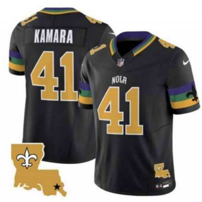 Men's New Orleans Saints #41 Alvin Kamara Black 2024 F.U.S.E. Vapor Limited Stitched Jersey