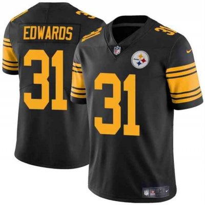 Youth Pittsburgh Steelers #31 Daijun Edwards Black Color Rush Limited Stitched Football Jersey