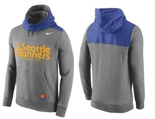 Men's Seattle Mariners Nike Gray Cooperstown Collection Hybrid Pullover Hoodie