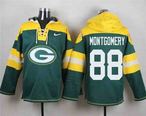 Nike Packers #88 Ty Montgomery Green Player Pullover NFL Hoodie