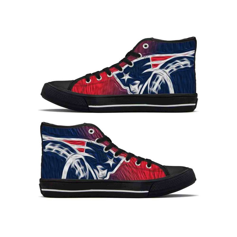 Men's New England Patriots High Top Canvas Sneakers 002