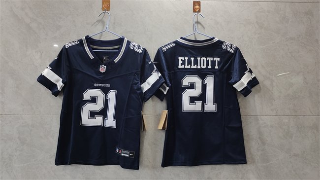 Women's Dallas Cowboys #21 Ezekiel Elliott Navy 2023 F.U.S.E. Limited Stitched Jersey(Run Small)