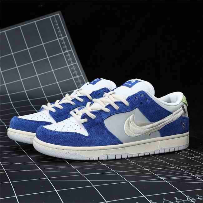 Men's Dunk Low White/Blue Shoes 0282