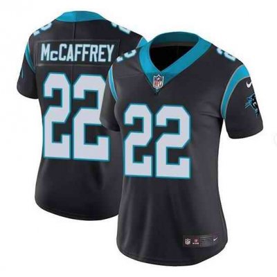 Women's Carolina Panthers #22 Christian McCaffrey Black Vapor Untouchable Limited Jersey(Runs Small)