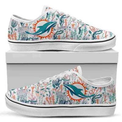 Men's Miami Dolphins Vans Low Top Sneakers 002