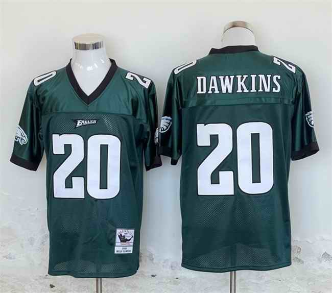 Men's Philadelphia Eagles #20 Brian Dawkins Green Stitched Football Jersey