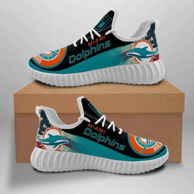 Men's NFL Miami Dolphins Mesh Knit Sneakers/Shoes 008