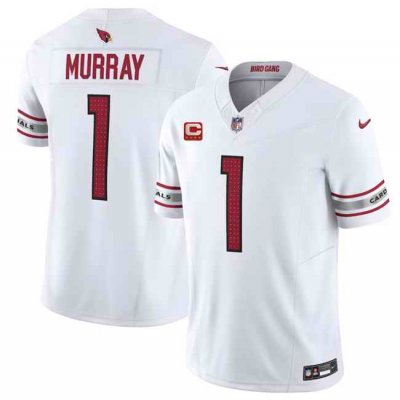 Men's Arizona Cardinals #1 Kyler Murray White 2023 F.U.S.E. With 4-Star C Patch Vapor Untouchable Limited Stitched Football Jersey