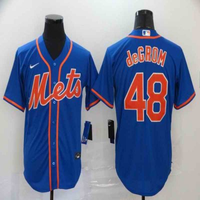 Men's New York Mets #48 Jacob deGrom Blue Cool Base Stitched MLB Jersey