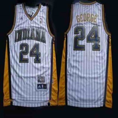 Pacers #24 Paul George White Throwback Stitched NBA Jersey