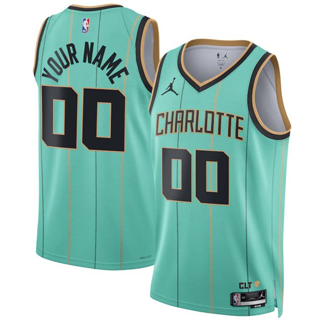 Men's Charlotte Hornets Active Player Custom Mint 2024/25 City Edition Stitched Basketball Jersey