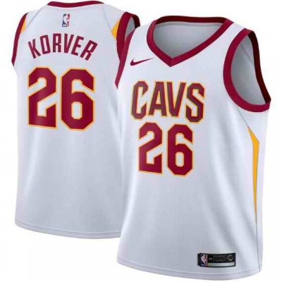 Men's Cleveland Cavaliers #26 Kyle Korver White Association Edition Swingman Stitched Jersey