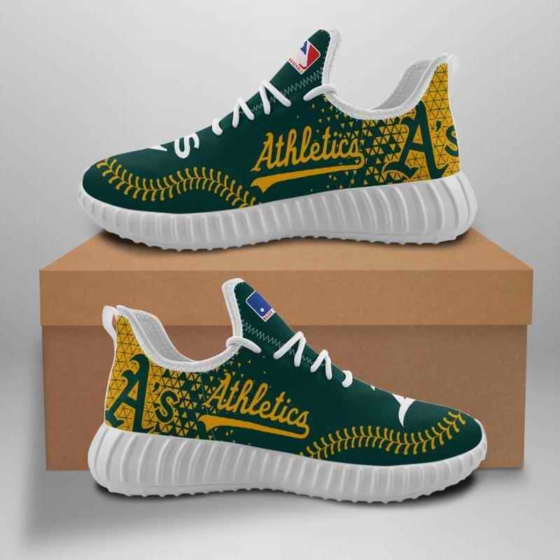 Women's Oakland Athletics Mesh Knit Sneakers/Shoes 004