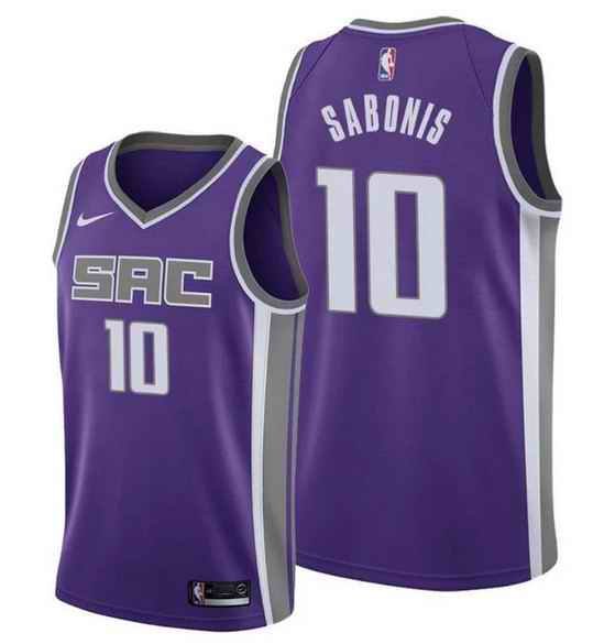 Men's Sacramento Kings #10 Domantas Sabonis 2022 Purple Icon Edition Stitched Basketball Jersey