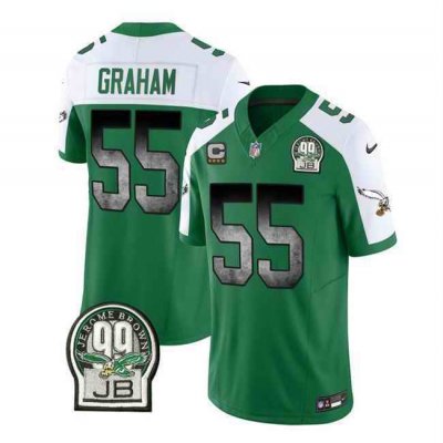 Men's Philadelphia Eagles #55 Brandon Graham Green/White 2023 F.U.S.E. With 4-star C Patch Throwback Vapor Untouchable Limited Stitched Football Jersey