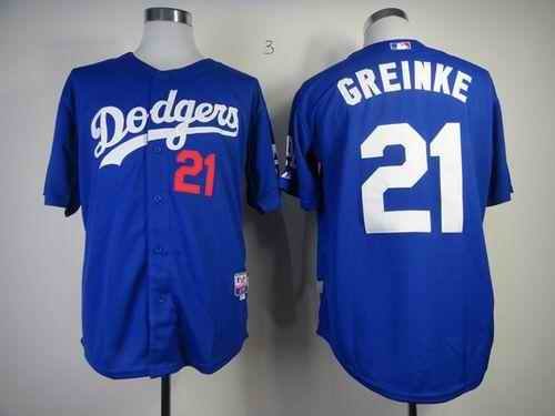 Dodgers #21 Zack Greinke Blue Cool Base Stitched MLB Jersey