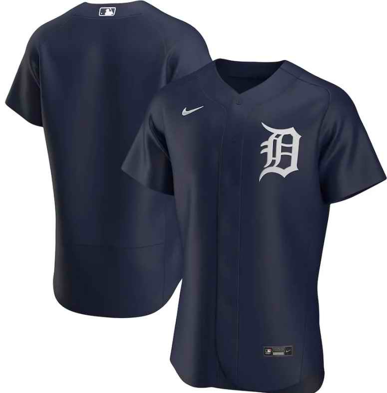 Men's Detroit Tigers Blank Navy Flex Base Stitched Jersey