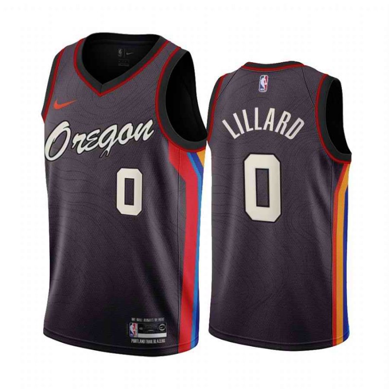 Men's Portland Trail Blazers #0 Damian Lillard 2020 Coffee City  Edition Stitched Jersey