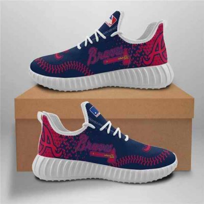 Men's Atlanta Braves Mesh Knit Sneakers/Shoes 006